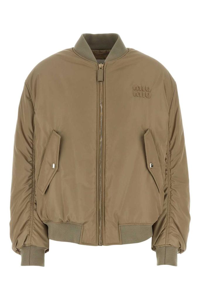 ジャケット MIU MIU Panama jacket with Miu Miu patch Miu Miu Panama Cropped Bomber Jacket | Neutrals | FARFETCH