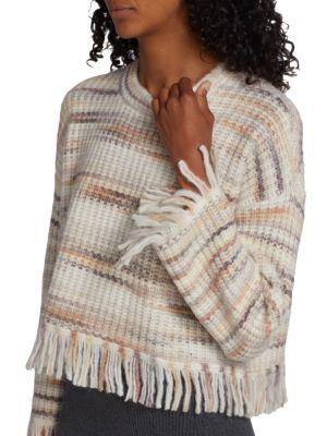 Fringe-Trim Cropped Sweater商品第4张图片规格展示
