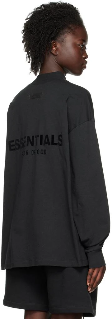 商品Essentials|Black Flocked Long Sleeve T-Shirt,价格¥441,第3张图片详细描述