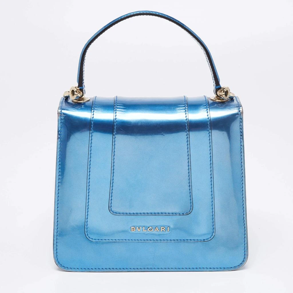 商品[二手商品] BVLGARI|Bvlgari Blue Laminated Leather Serpenti Forever Flap Top Handle Bag,价格¥5267,第4张图片详细描述