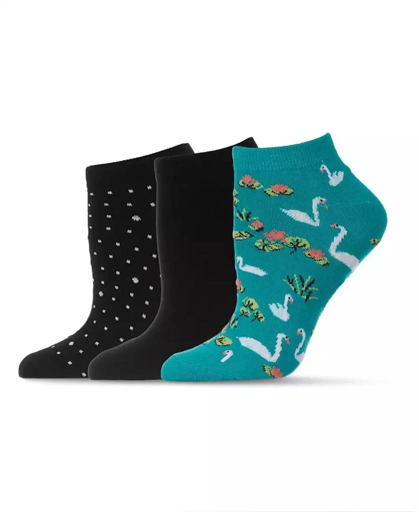 商品Memoi|Women's 3 Pair Pack Swan Socks Set,价格¥108,第1张图片