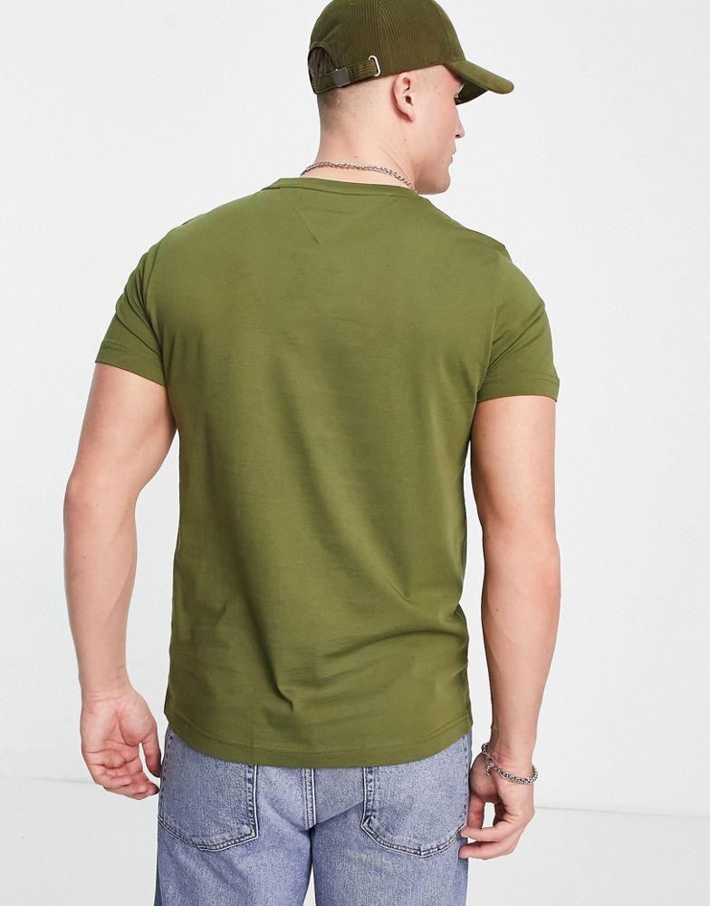 Tommy Hilfiger classic logo t-shirt in dark green商品第2张图片规格展示