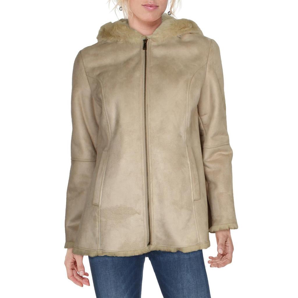 商品Tommy Hilfiger|Tommy Hilfiger Womens Faux Suede Hooded Parka Coat,价格¥266,第1张图片