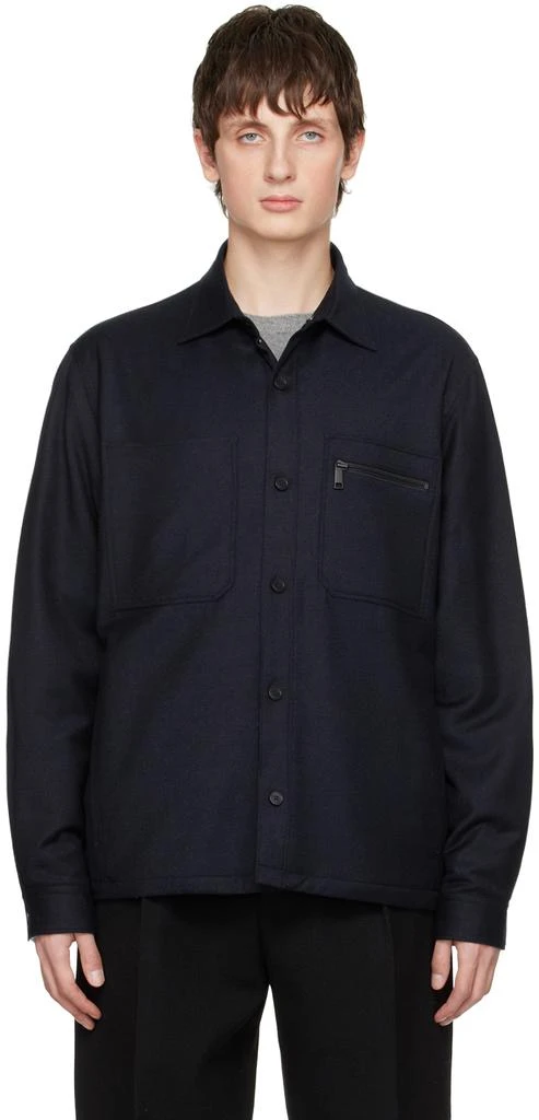 商品Zegna|Navy Padded Jacket,价格¥5803,第1张图片