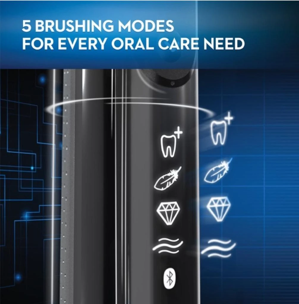 商品Oral-B|Oral-B 7500 Electric Toothbrush with Replacement Brush Heads and Travel Case, Black,价格¥1147,第4张图片详细描述