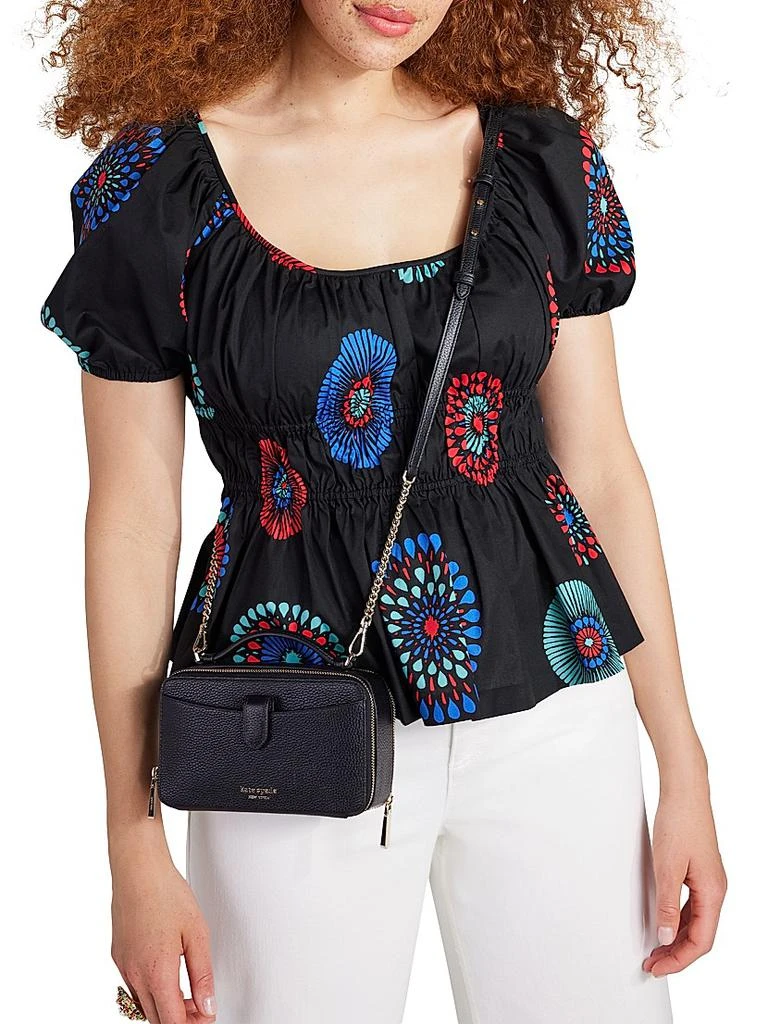 商品Kate Spade|Hudson Pebbled Leather Double Zip Crossbody Bag,价格¥1187,第5张图片详细描述