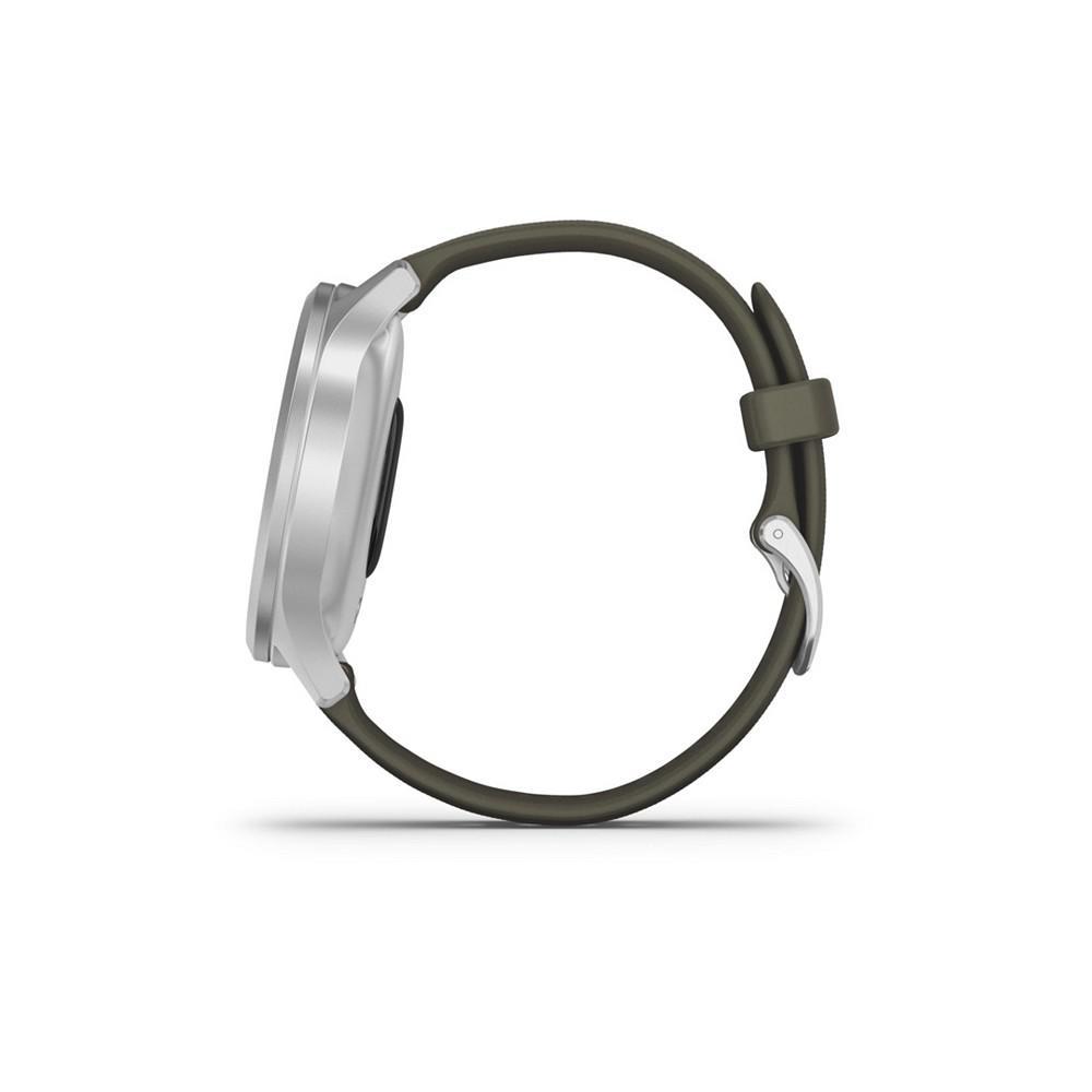 商品Garmin|Unisex Vivomove 3 Style Moss Green Silicone Strap Smart Watch 24.1mm,价格¥2210,第4张图片详细描述