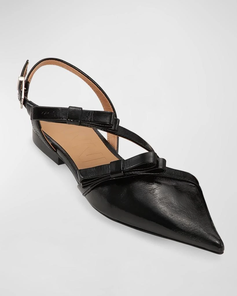 商品Ganni|Recycled Bow Slingback Ballerina Flats,价格¥2171,第2张图片详细描述