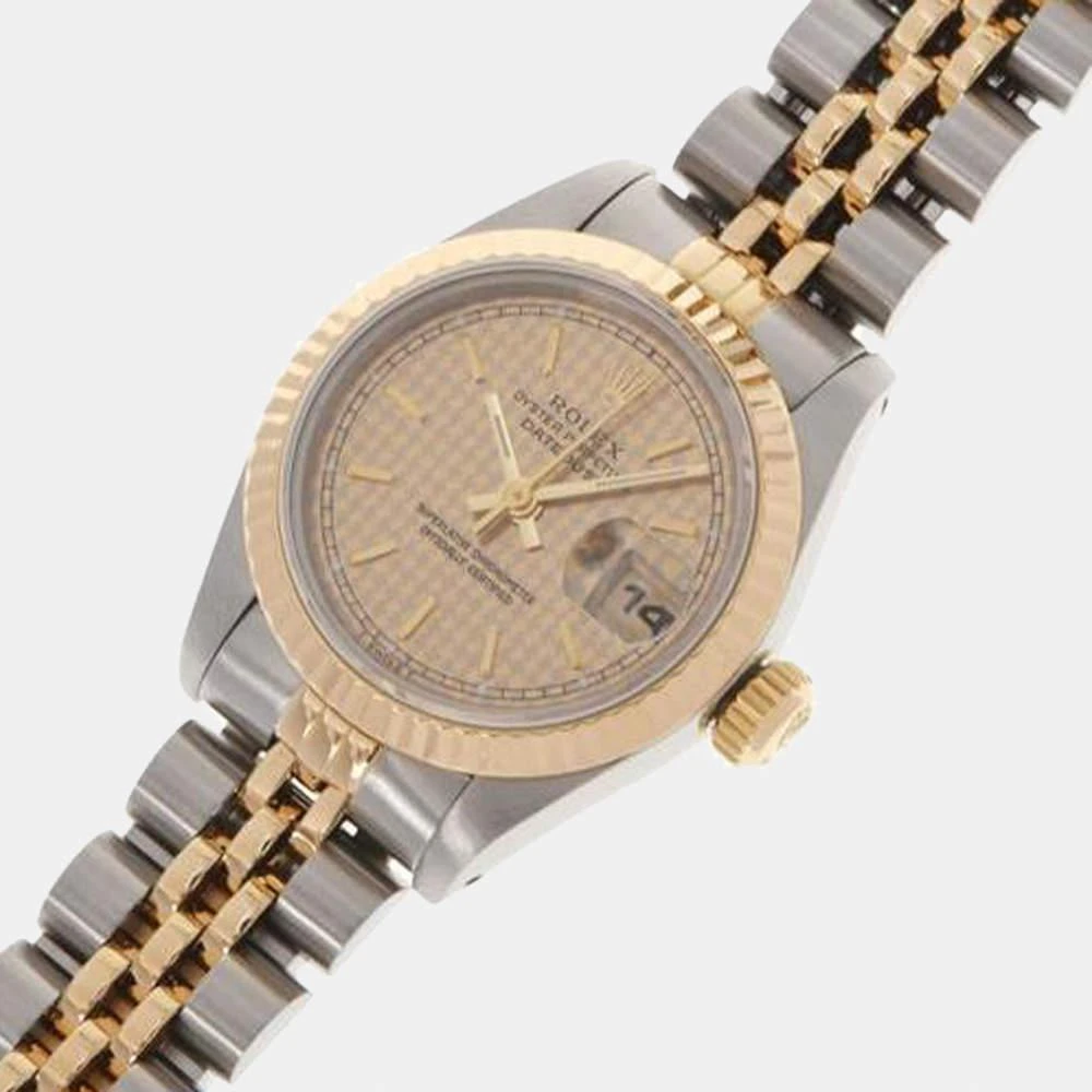 商品[二手商品] Rolex|Rolex Champagne 18k Yellow Gold And Stainless Steel Datejust 69173 Automatic Women's Wristwatch 26 mm,价格¥28504,第2张图片详细描述