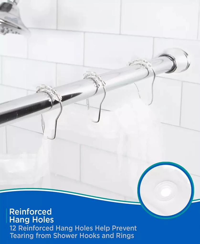 商品Kenney|Medium Weight Peva Shower Curtain Liner and Beaded Roller Ring Set,价格¥161,第4张图片详细描述