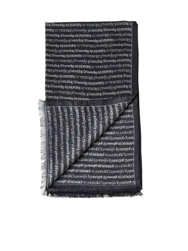 商品Givenchy|Givenchy Allover Logo Frayed Edge Scarf,价格¥1636,第2张图片详细描述