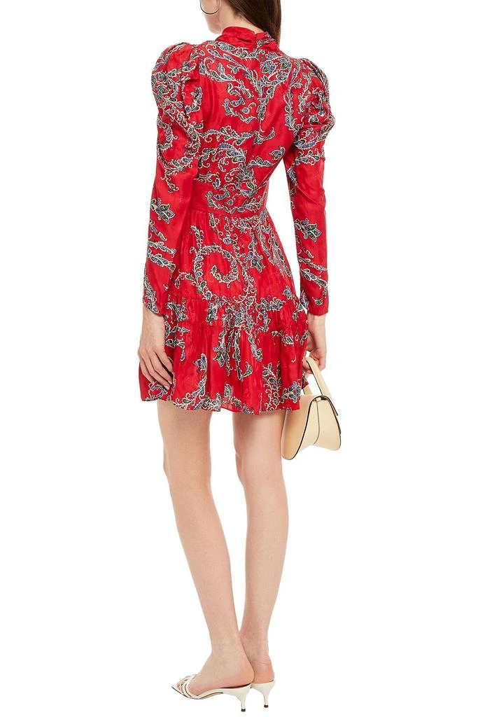 商品Sandro|Tali draped printed satin-jacquard mini dress,价格¥587,第3张图片详细描述