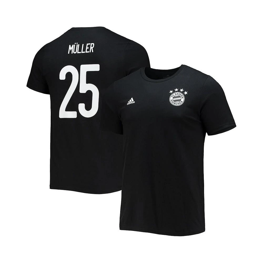 商品Adidas|Men's Thomas Muller Black Bayern Munich Amplifier Name and Number T-shirt,价格¥186,第1张图片