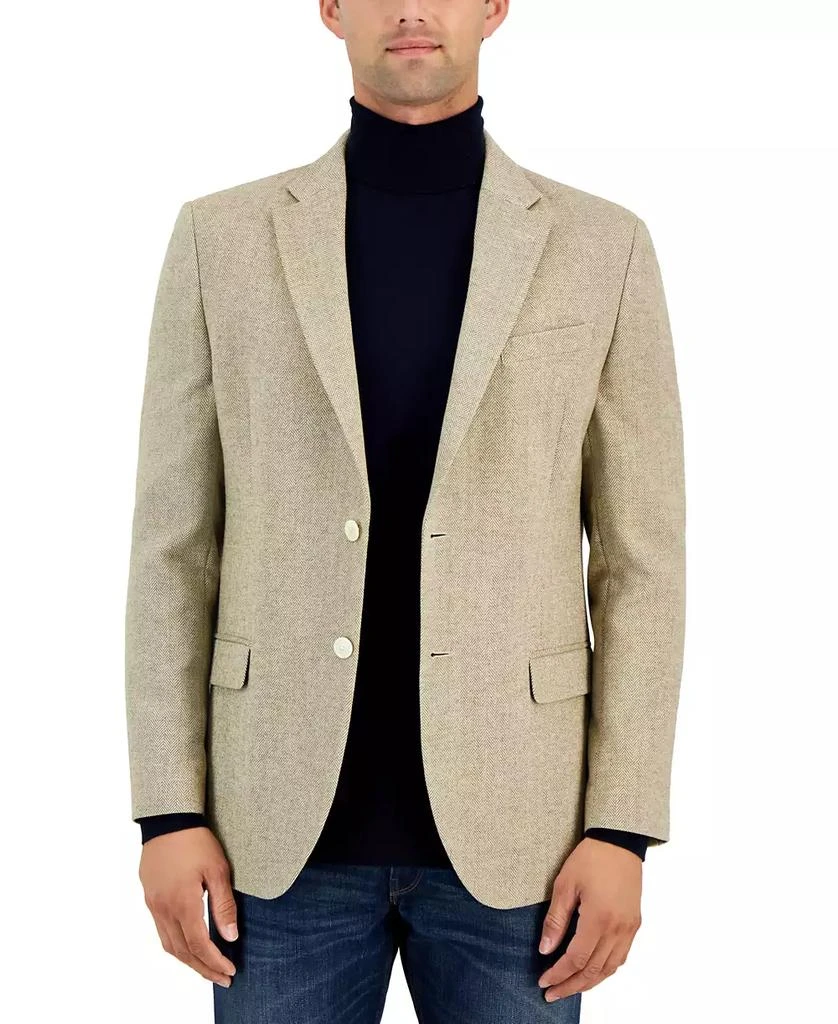 商品Nautica|Men's Modern-Fit Solid Herringbone Tweed Sport Coat,价格¥447,第1张图片