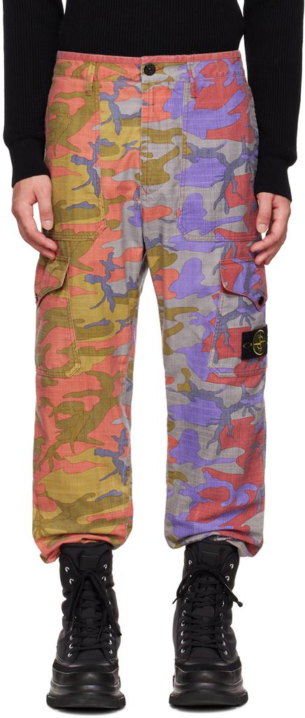 Multicolor Printed Cargo Pants商品第1张图片规格展示