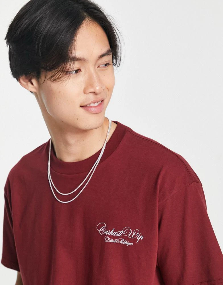 商品Carhartt WIP|Carhartt WIP vino t-shirt in burgundy,价格¥363,第3张图片详细描述