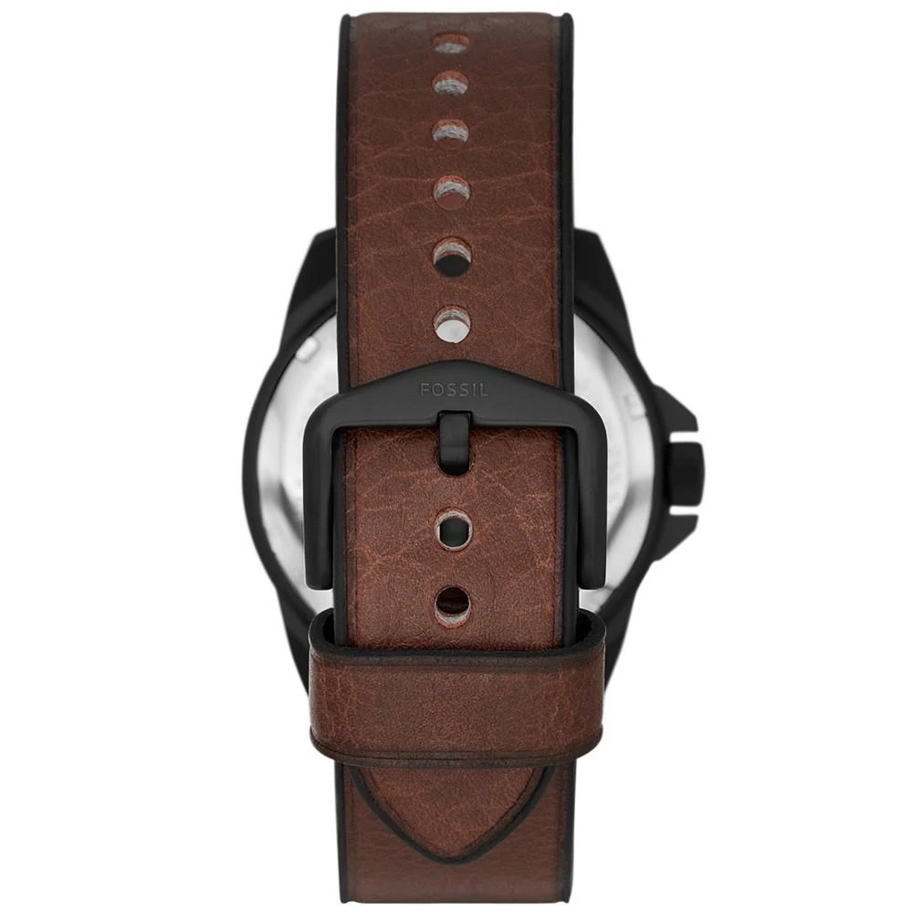 商品Fossil|Men's Bronson Brown Leather Strap Watch, 40mm,价格¥733,第3张图片详细描述