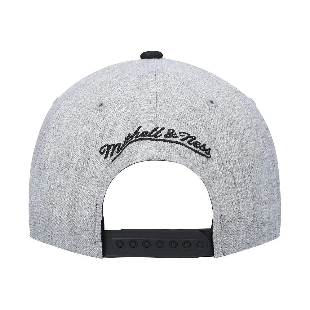 商品Mitchell and Ness|Men's Heathered Gray and Black Los Angeles Lakers Heathered Underpop Snapback Hat,价格¥179,第3张图片详细描述