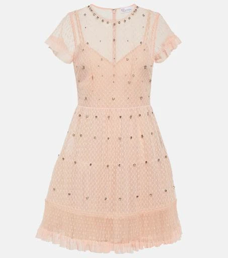 商品RED Valentino|缀饰法式圆点刺绣薄纱迷你连衣裙,价格¥8357,第1张图片