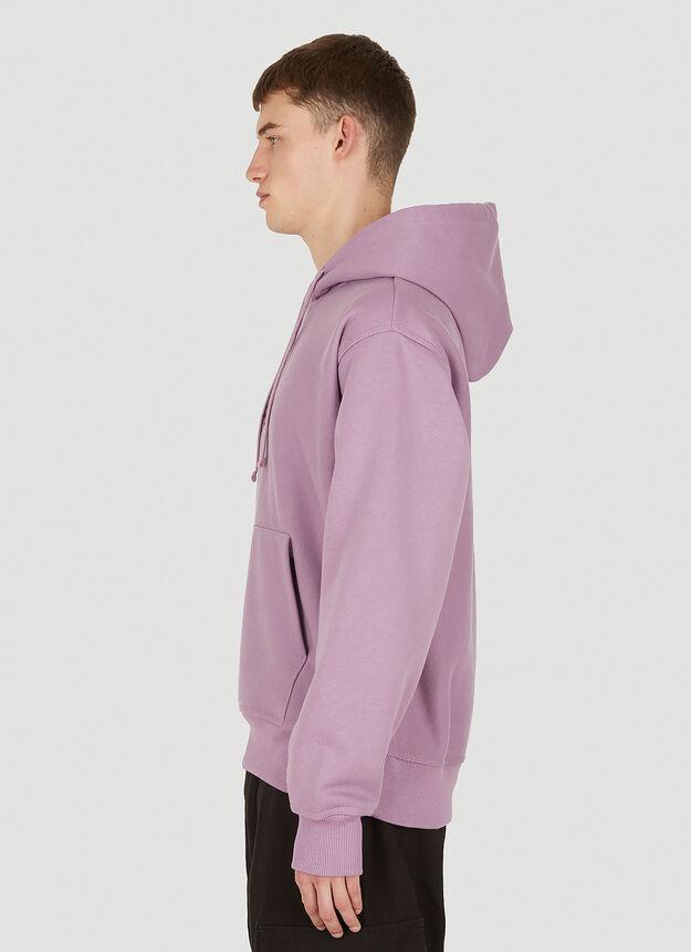 Logo Embroidery Hooded Sweatshirt in Purple商品第3张图片规格展示