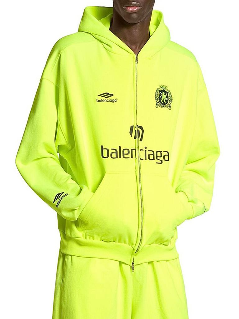 Balenciaga Paris Soccer Medium Fit Zip-Up Hoodie - Free Shipping
