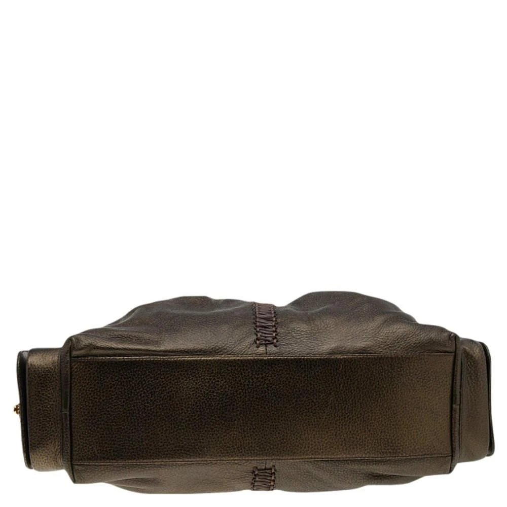 Bvlgari Metallic Dark Brown Leather Leoni Satchel 商品