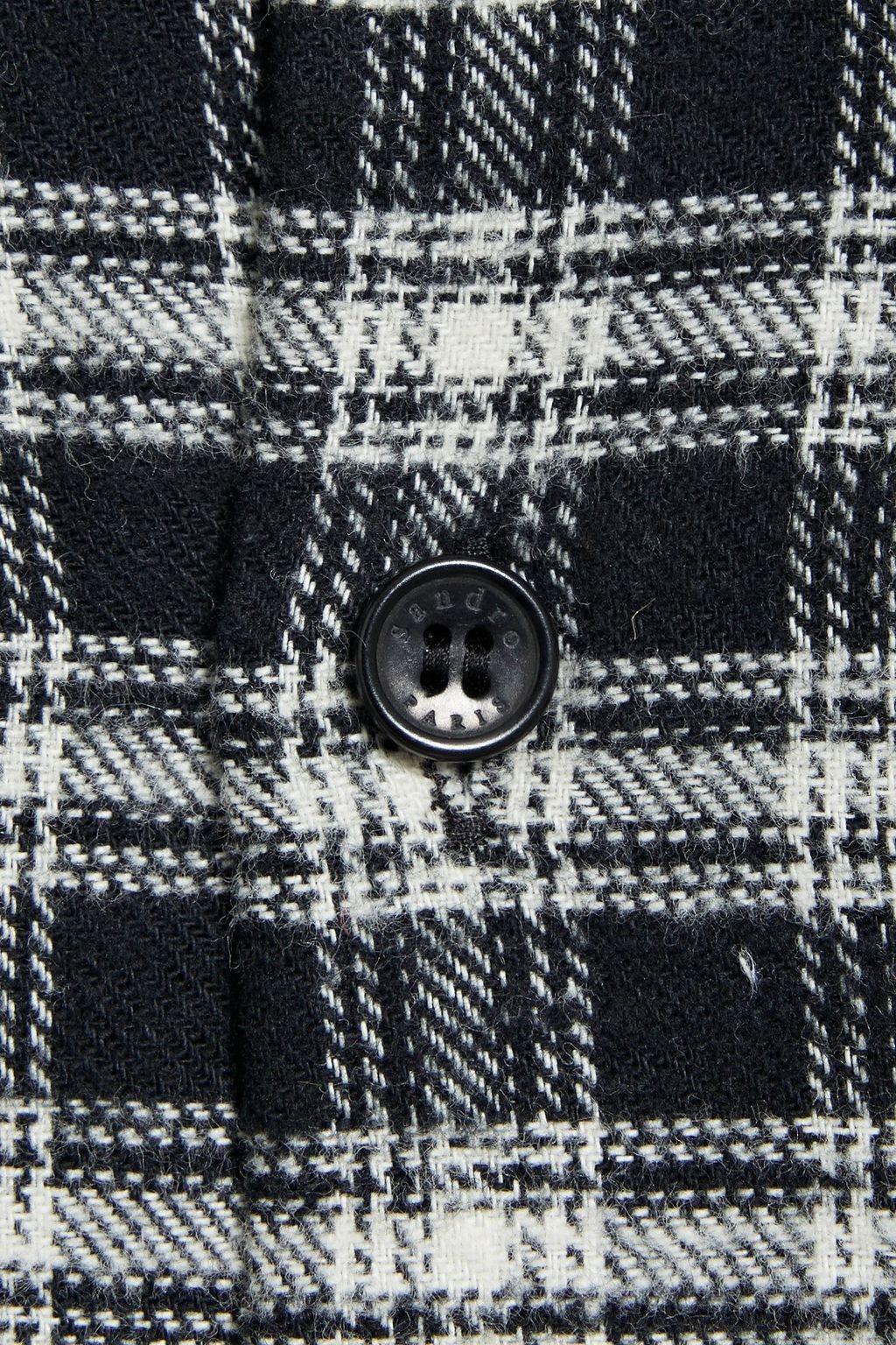 商品Sandro|Checked cotton-flannel shirt,价格¥774,第6张图片详细描述