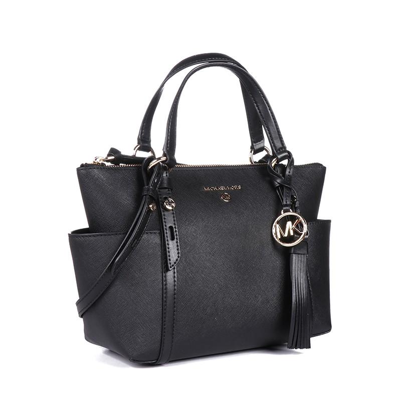 迈克·科尔斯 MICHAEL KORS MK女包 MOMAD系列女士皮革手提斜挎包小号 黑色 30T0GNXT1L BLACK商品第2张图片规格展示