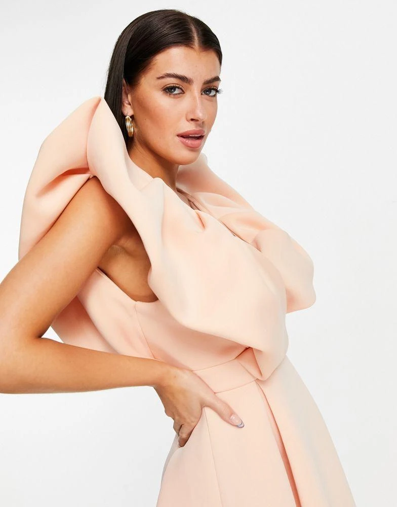 商品ASOS|ASOS DESIGN exagerated bubble sleeve prom midi dress,价格¥287,第4张图片详细描述