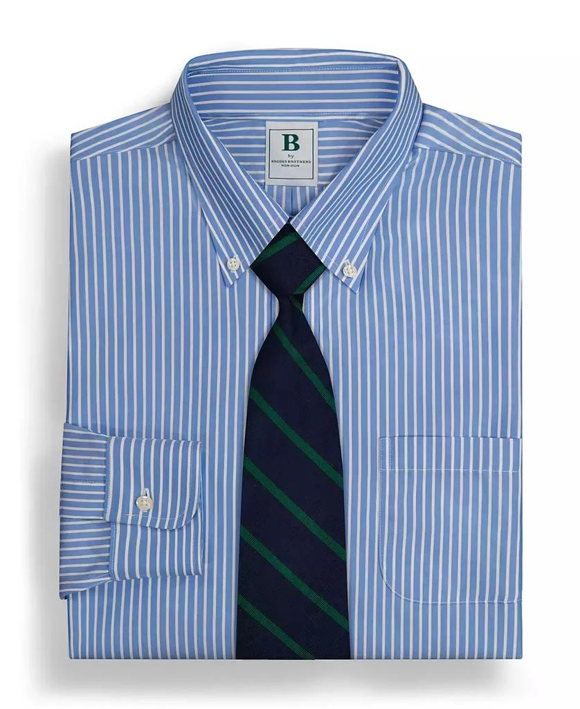 商品Brooks Brothers|Men's Regular Fit Non-Iron Polo Button-Down Thin Stripe Broadcloth Dress Shirt,价格¥664,第4张图片详细描述