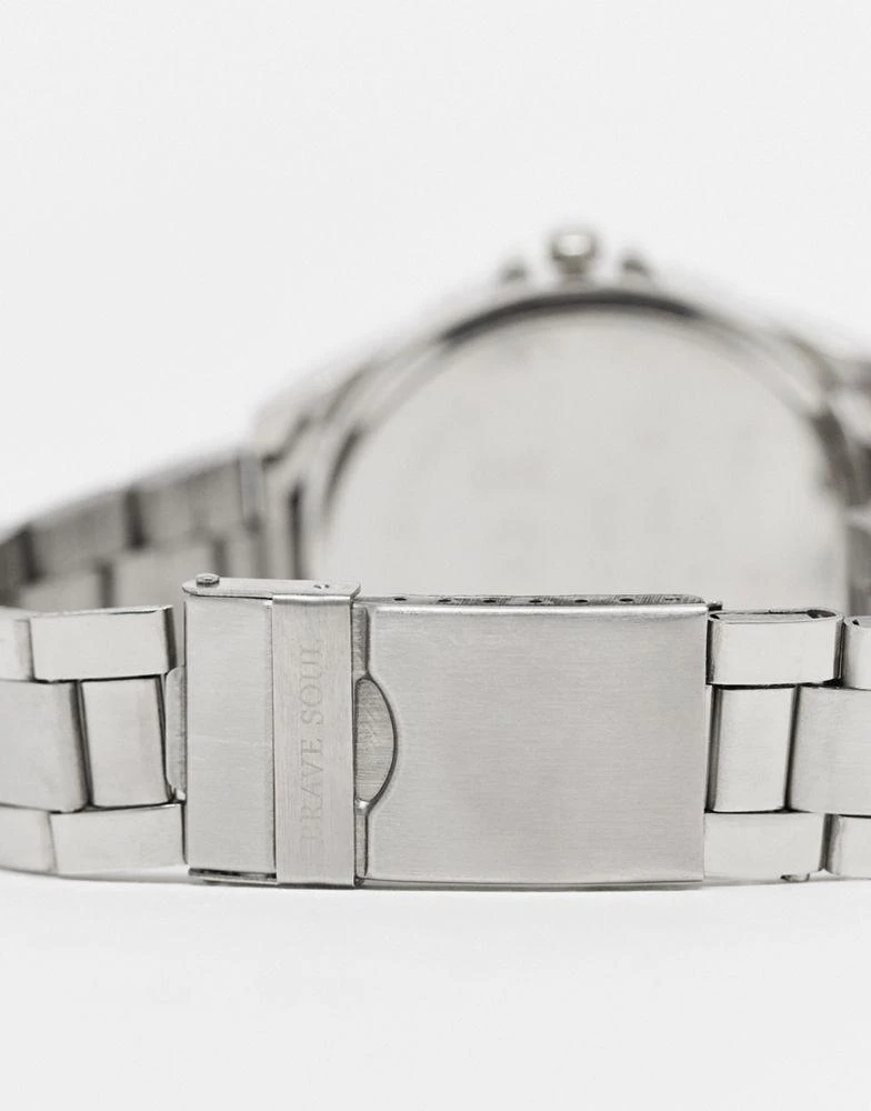 商品Brave Soul|Brave Soul chunky bracelet watch in silver with black dial,价格¥187,第2张图片详细描述