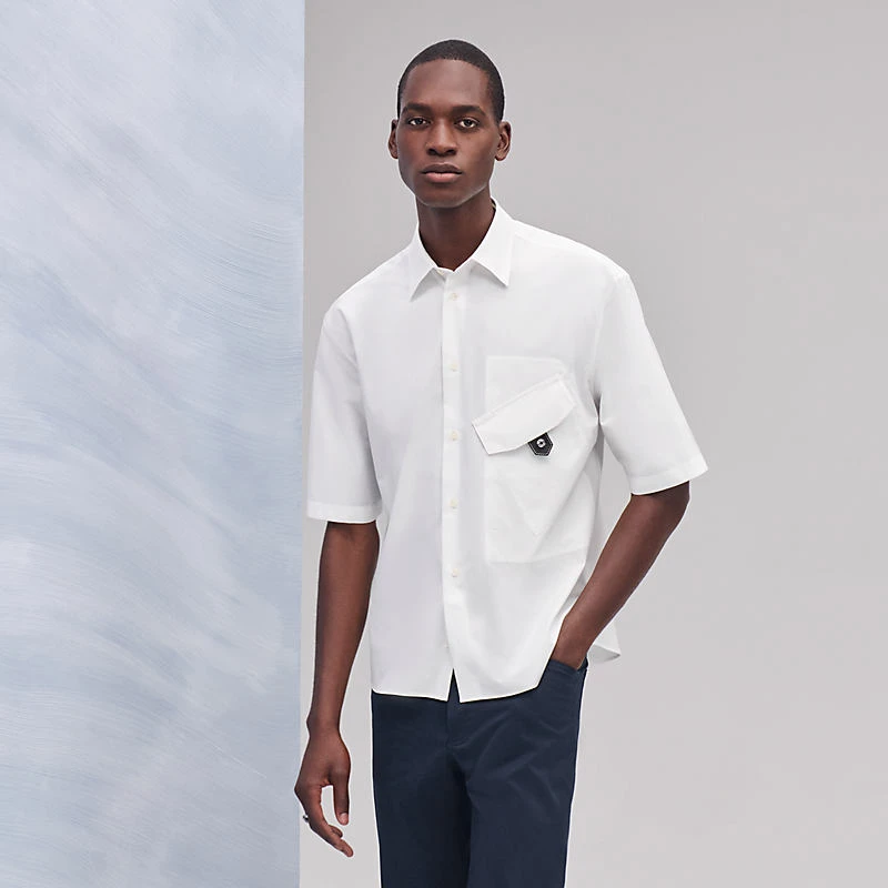 商品Hermes|Hermes/爱马仕 男士白色棉衬衫,价格¥8125,第1张图片