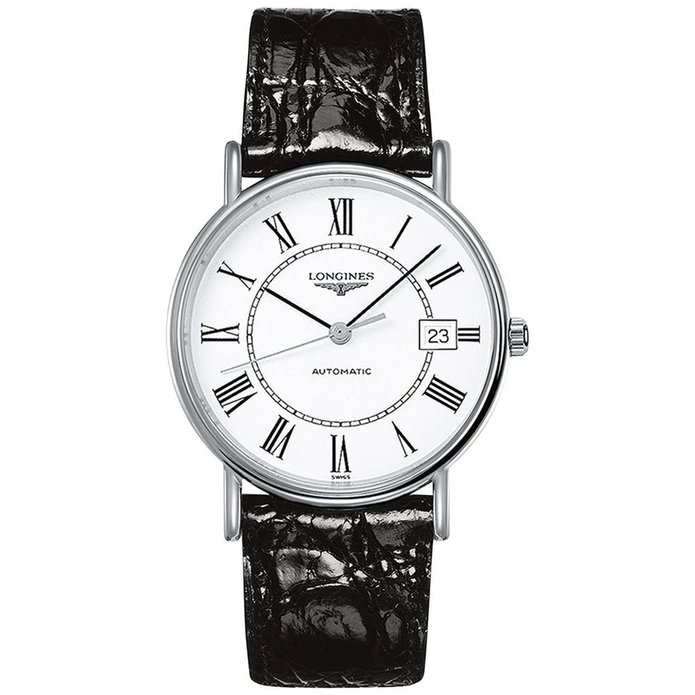 商品Longines|Men's Swiss Automatic Le Grande Classique Black Leather Strap Watch 38mm L49214112,价格¥9933,第1张图片