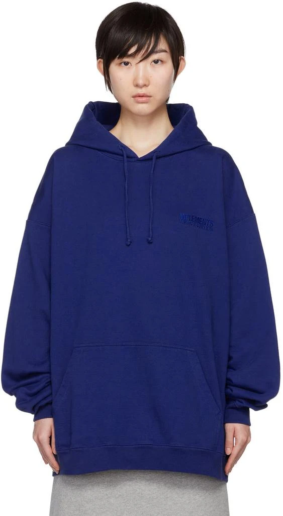 商品Vetements|蓝色刺绣连帽衫,价格¥2921,第1张图片