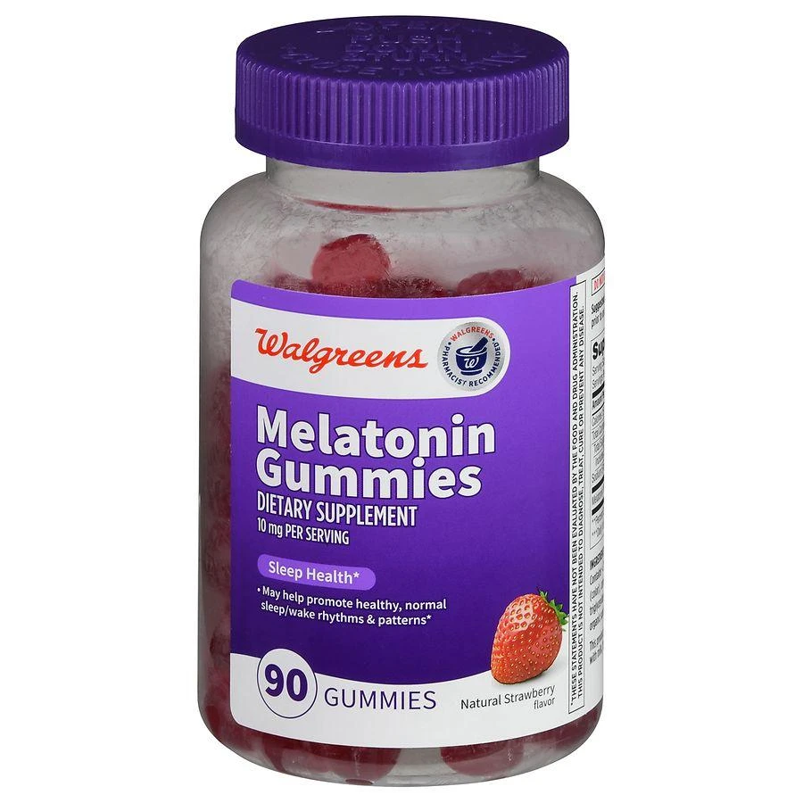 商品Walgreens|Melatonin 10 mg Gummies (45 days) Natural Strawberry,价格¥97,第1张图片
