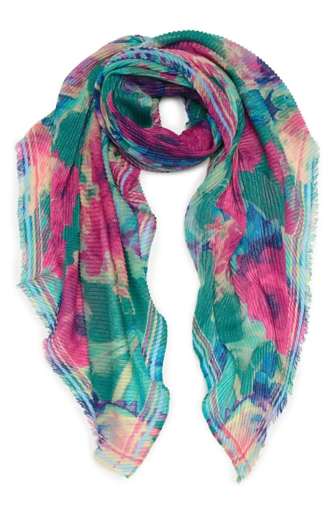 商品Vince Camuto|Watercolor Rose Metallic Wrap Scarf,价格¥123,第1张图片