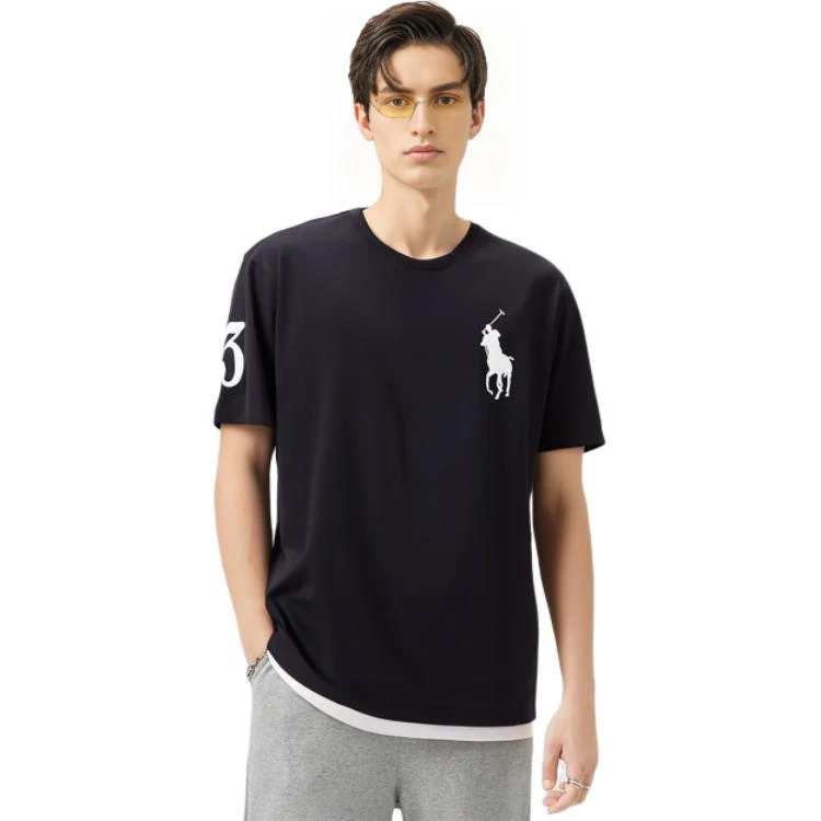 商品[国内直发] Ralph Lauren|SS23 大马标Logo刺绣圆领短袖T恤 男款 黑色,价格¥576,第9张图片详细描述