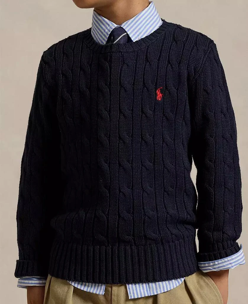商品Ralph Lauren|Toddler and Little Boys Cable-Knit Cotton Sweater,价格¥124,第3张图片详细描述