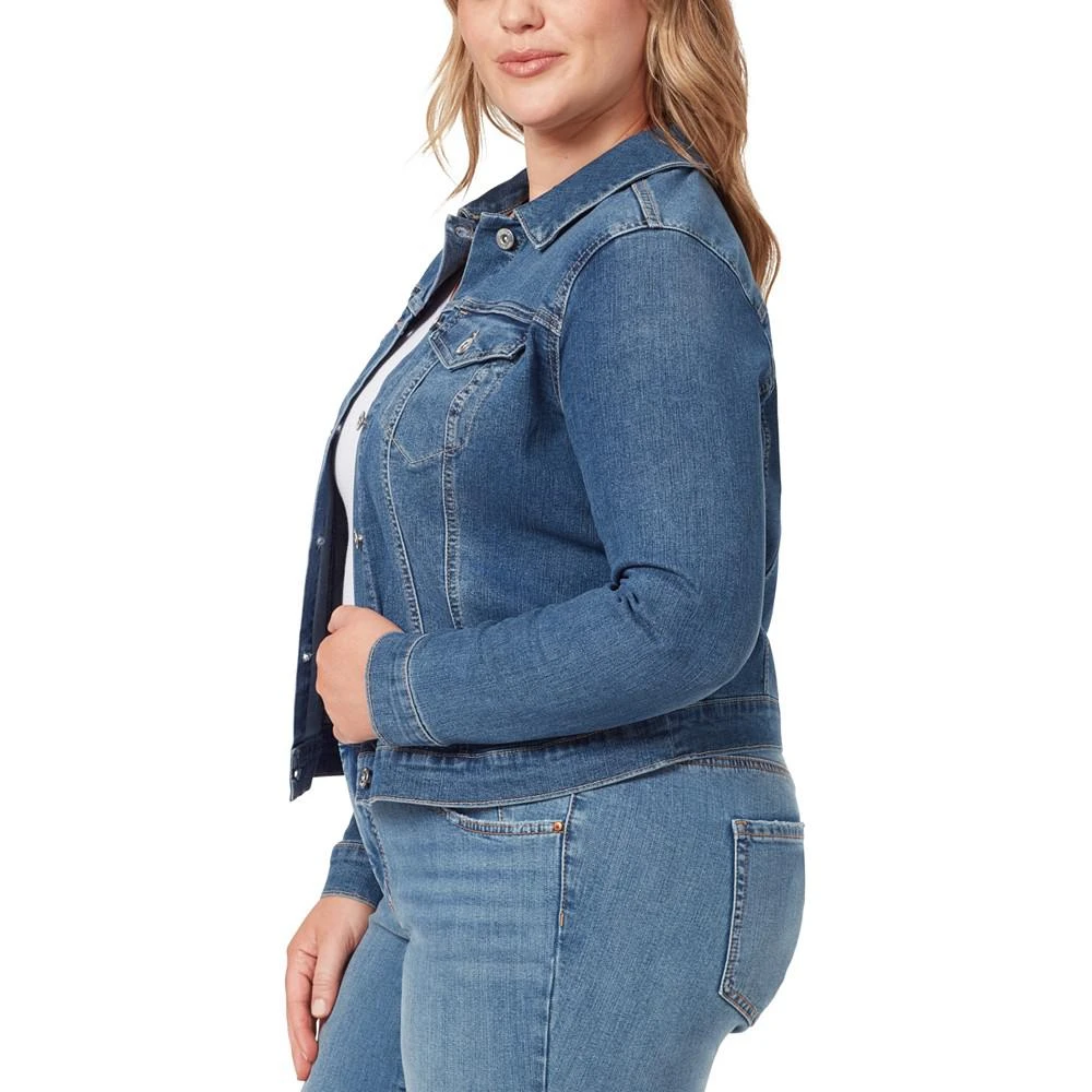 商品Jessica Simpson|Trendy Plus Size Pixie Long Sleeve Denim Jacket,价格¥674,第3张图片详细描述