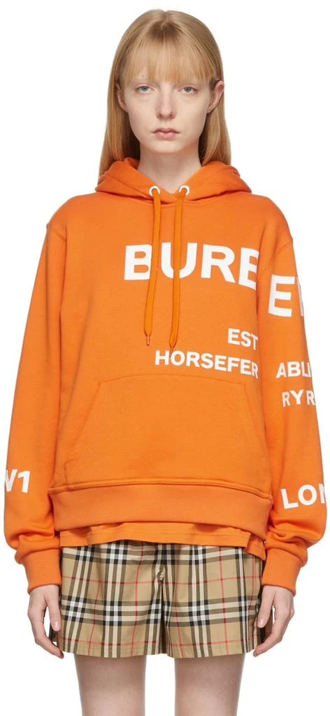 商品Burberry|Orange Horseferry Hoodie,价格¥6139,第1张图片