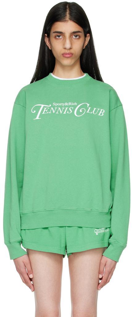 商品Sporty & Rich|Green Cotton Sweatshirt,价格¥296,第1张图片