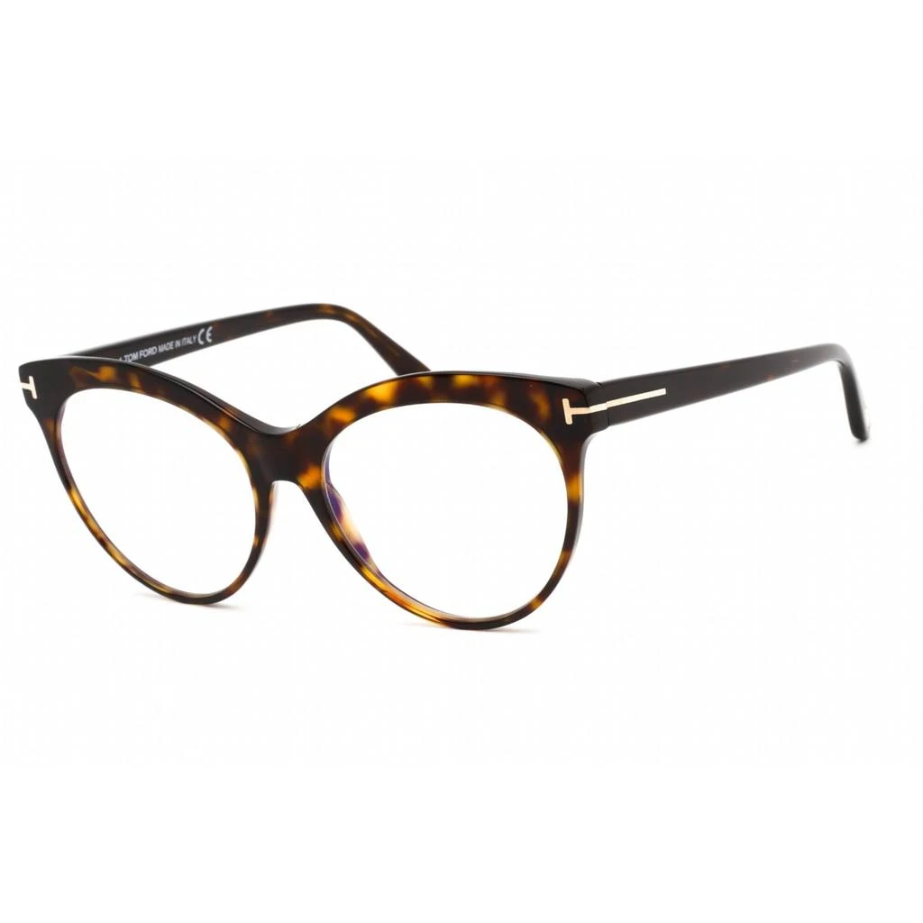 商品Tom Ford|Tom Ford Women's Eyeglasses - Dark Havana Plastic Round Shape Frame | FT5827-B 052,价格¥749,第1张图片