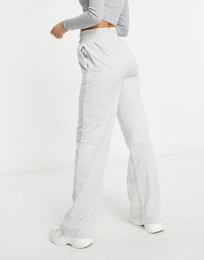 商品ASOS|ASOS DESIGN Tall straight leg jogger with deep waistband and pintuck in grey marl,价格¥127,第2张图片详细描述