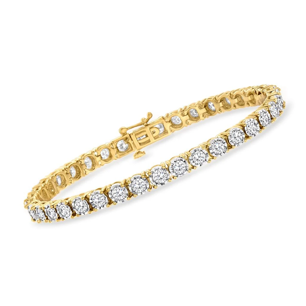 商品Ross-Simons|Diamond Tennis Bracelet in 18kt Yellow Gold Over Sterling Silver,价格¥23617,第1张图片