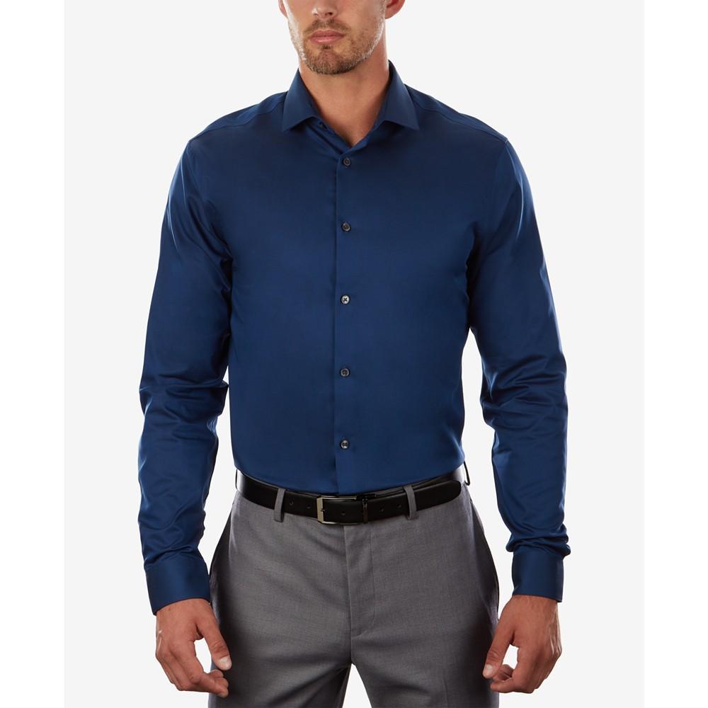 商品Calvin Klein|Calvin Klein Men's STEEL Extra-Slim Fit Non-Iron Performance Herringbone Dress Shirt,价格¥293,第4张图片详细描述