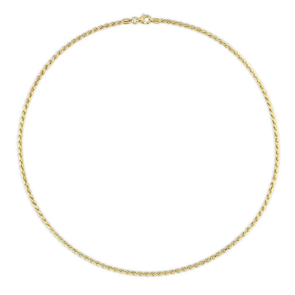2.2mm Rope Chain Necklace in Yellow Plated Sterling Silver - 18 in 商品
