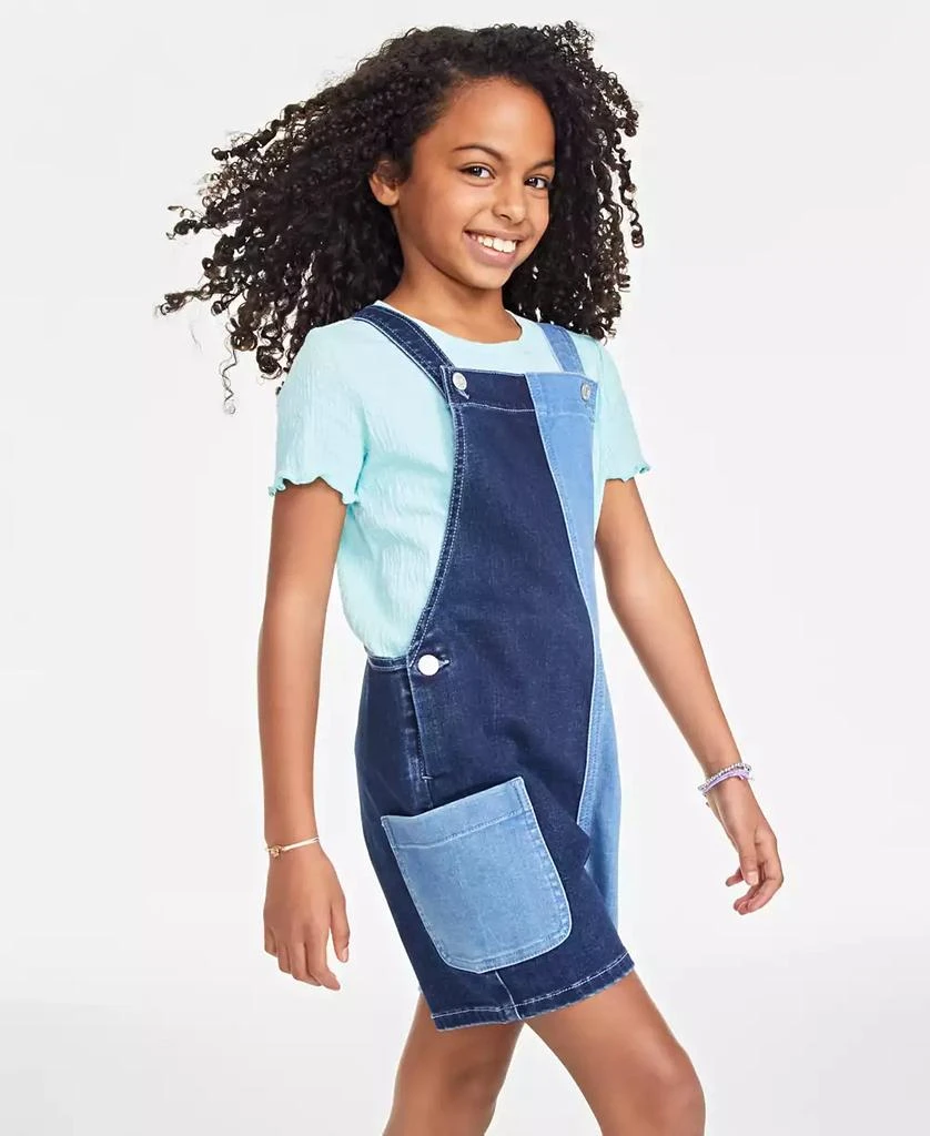 商品Epic Threads|Big Girls Varsity Colorblocked Denim Shortall, Created for Macy's,价格¥90,第3张图片详细描述