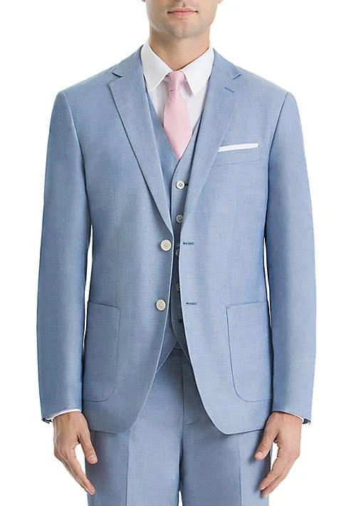 商品Ralph Lauren|Ralph Lauren Light Blue Chambray Cotton Suit Separate Coat,价格¥885,第1张图片