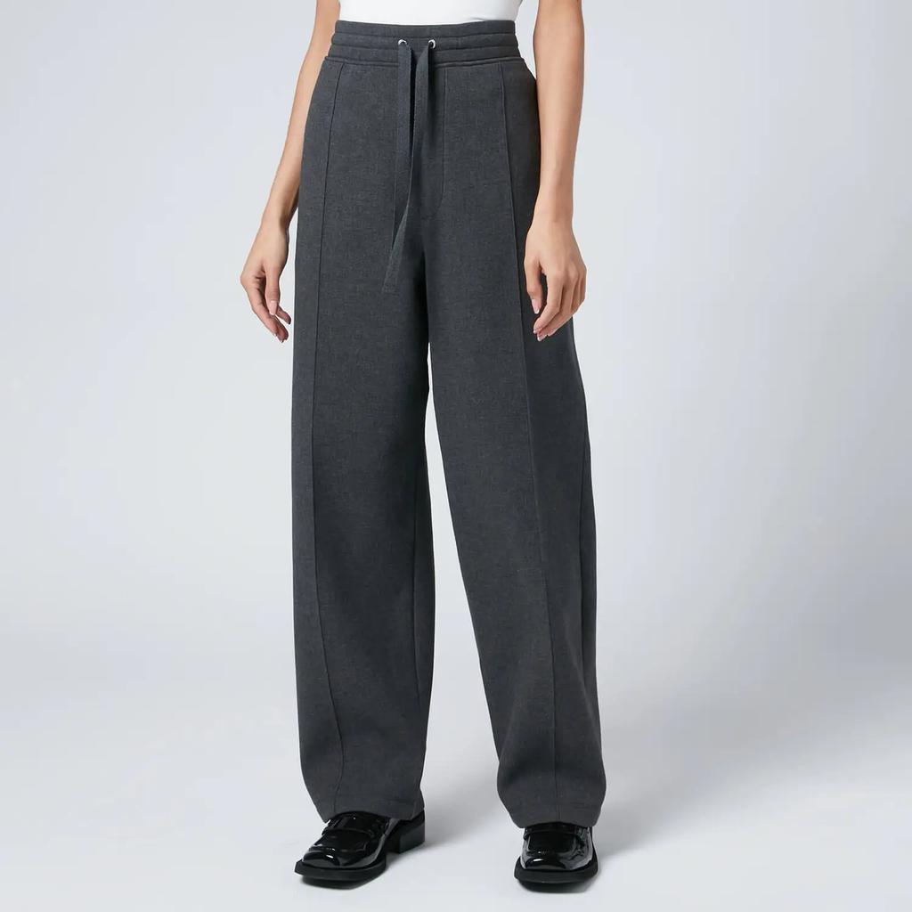 商品AMI|AMI Women's Paris Embroidered Pleated Wool Trousers - Heather Grey,价格¥927,第1张图片