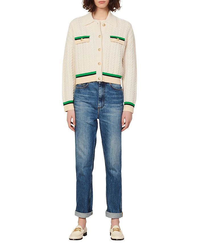 商品Sandro|Idriss Cable Knit Cardigan,价格¥1540,第1张图片